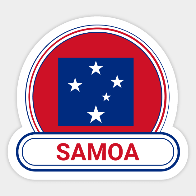 Samoa Country Badge - Samoa Flag Sticker by Yesteeyear